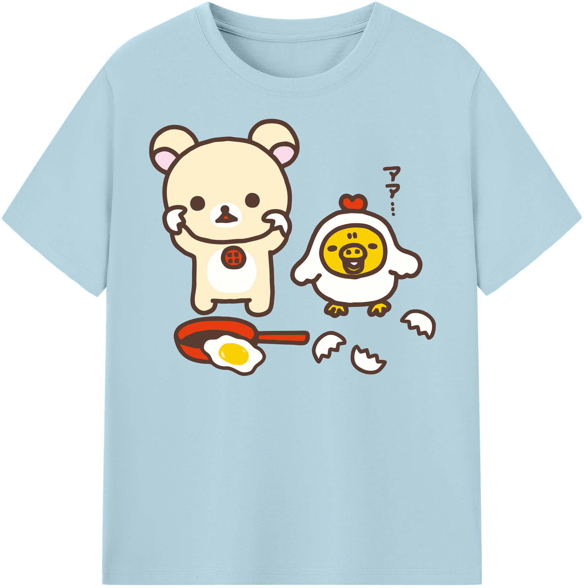 （画像用） リラックマ リラックマ キイロイトリ Rilakkuma Korilakkuma Kiiroitori 綿100％半袖Tシャツ（フロントプリント）